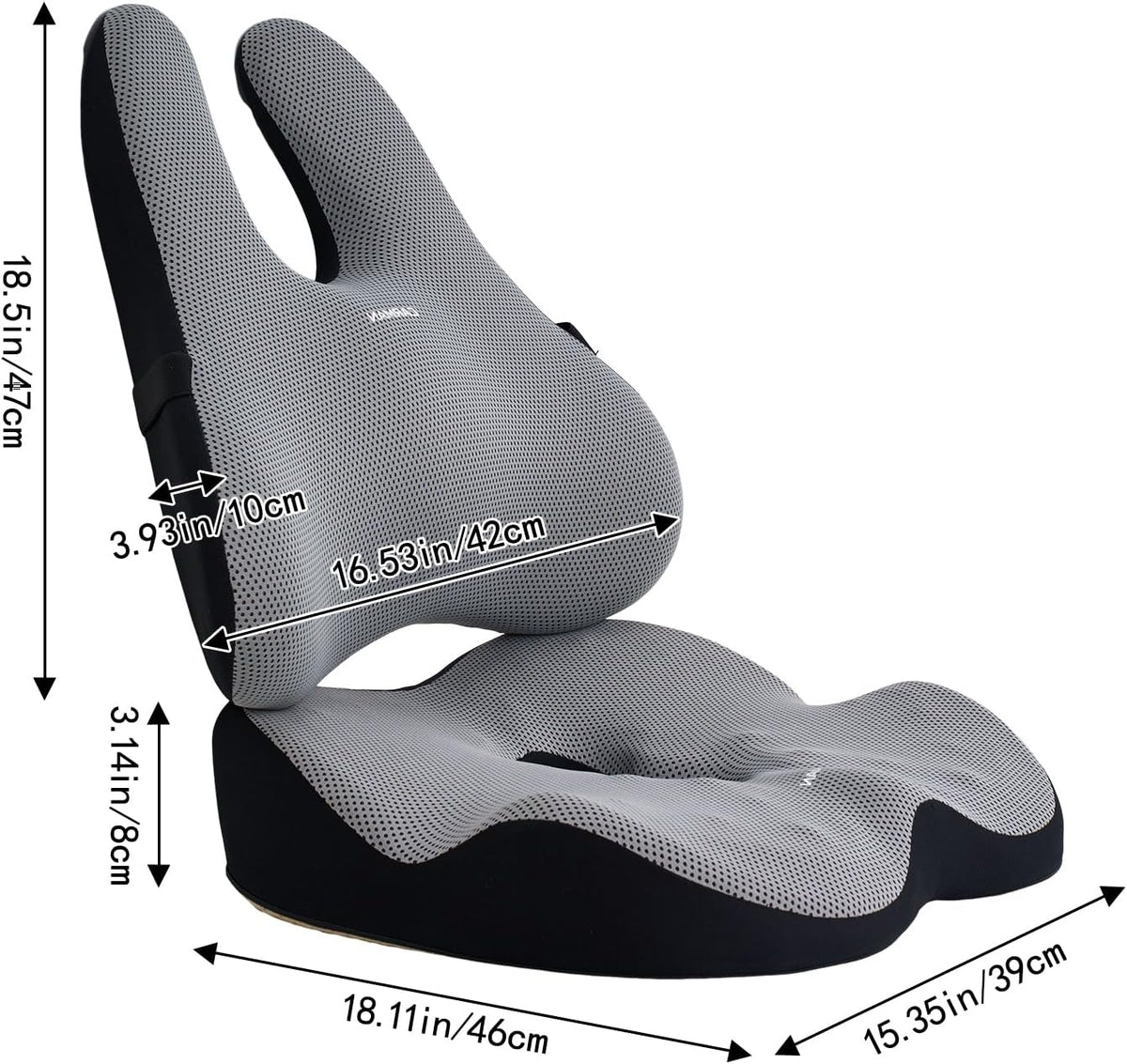 Lumbar Support Cushion, 2-In-1 Ergonomic Office Chai Cushion Set