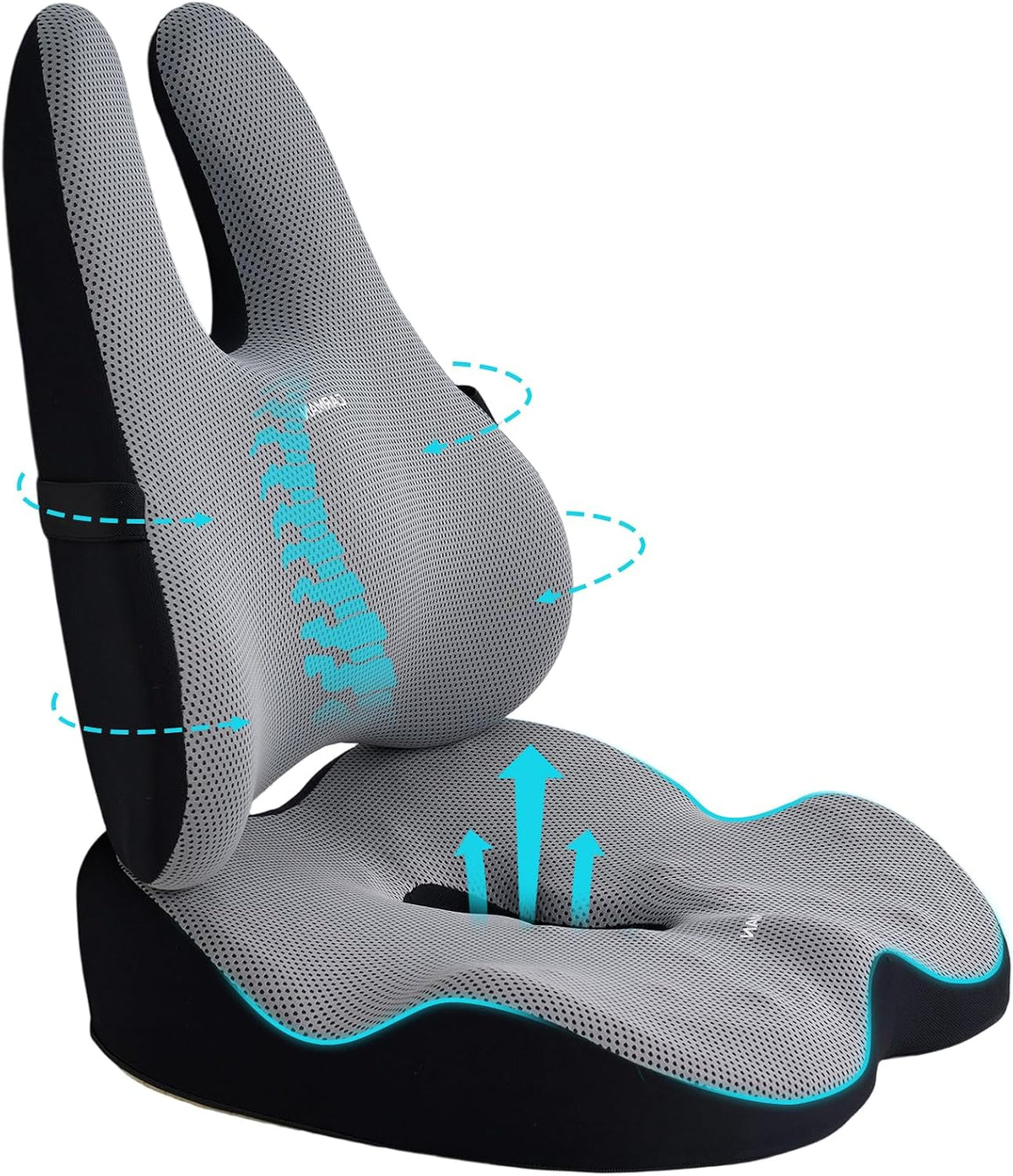 Lumbar Support Cushion, 2-In-1 Ergonomic Office Chai Cushion Set