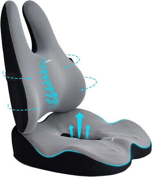 Lumbar Support Cushion, 2-In-1 Ergonomic Office Chai Cushion Set